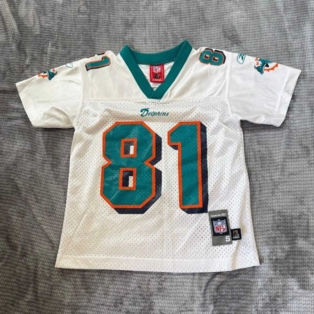Reebok Miami Dolphins Randy McMichael 81 Jersey Youth Small White NFL Mesh
